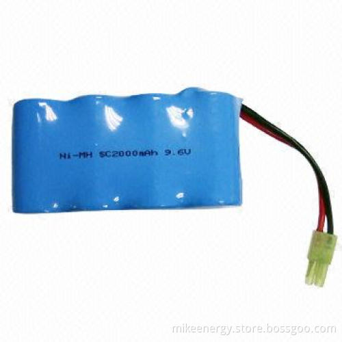 NiMH Battery Pack with 2,000mAh Capacity and 9.6V Nominal Voltage